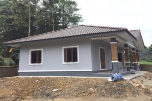 รีวิว ปลูกบ้านชั้นเดียว หลังคาปั้นหยา พื้นที่ใช้สอย 110 ตร.ม. งบประมาณก่อสร้าง 960,000 บาท