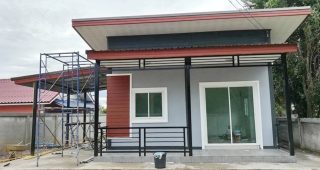รีวิว ปลูกบ้านโมเดิร์นชั้นเดียว ราคาประหยัด พื้นที่ใช้สอย 58 ตร.ม. งบประมาณ 500,000 บาท