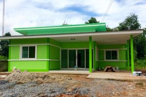 รีวิว ปลูกบ้านโมเดิร์นชั้นเดียว ขนาด 2 ห้องนอน 1 ห้องน้ำ งบประมาณรวม 6 แสนกว่า ๆ
