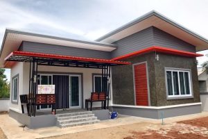 รีวิว บ้านชั้นเดียวแนวโมเดิร์น พื้นที่ใช้สอย 75 ตร.ม. วัสดุเกรด A งบประมาณ 930,000 บาท