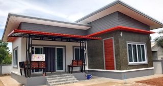 รีวิว บ้านชั้นเดียวแนวโมเดิร์น พื้นที่ใช้สอย 75 ตร.ม. วัสดุเกรด A งบประมาณ 930,000 บาท