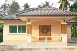 รีวิว บ้านชั้นเดียว แนวทรอปิคอล 3 ห้องนอน 2 ห้องน้ำ งบประมาณ 1.1 ล้านบาท