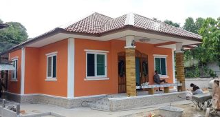 รีวิว บ้านชั้นเดียว แนวร่วมสมัย พื้นที่ใช้สอย 80 ตร.ม. งบประมาณรวม 850,000 บาท