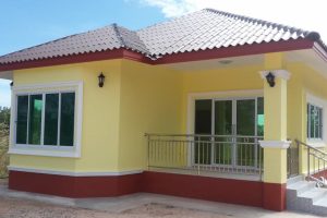 รีวิว บ้านชั้นเดียว แนวร่วมสมัย พื้นที่ใช้สอย 54 ตร.ม. งบประมาณ 550,000 บาท