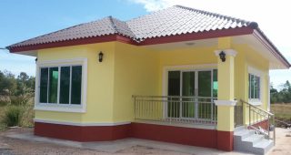 รีวิว บ้านชั้นเดียว แนวร่วมสมัย พื้นที่ใช้สอย 54 ตร.ม. งบประมาณ 550,000 บาท