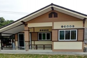 รีวิว บ้านชั้นเดียวแนวชนบท หลังคาจั่ว 2 ห้องนอน 2 ห้องน้ำ งบประมาณ 800,000 บาท