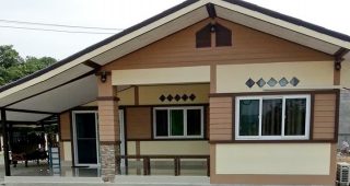 รีวิว บ้านชั้นเดียวแนวชนบท หลังคาจั่ว 2 ห้องนอน 2 ห้องน้ำ งบประมาณ 800,000 บาท