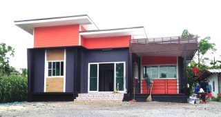 รีวิว บ้านโมเดิร์นชั้นเดียว พร้อมระเบียงพักผ่อน พื้นที่ใช้สอย 89.25 ตร.ม. งบประมาณ 866,000 บาท