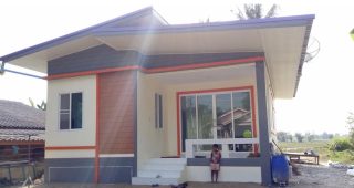 รีวิว บ้านโมเดิร์นชั้นเดียว หลังคาปีกนก พื้นที่ใช้สอย 75 ตร.ม. งบประมาณ 600,000 บาท