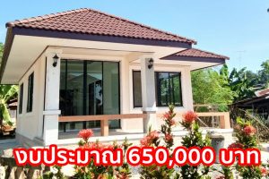 รีวิว บ้านชั้นเดียวแนวทรอปิคอล พื้นที่ใช้สอย ประมาณ 65 ตร.ม. งบประมาณ 650,000 บาท