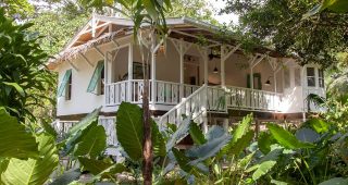 บ้านรีสอร์ทสีขาวแสนสวยในสวนป่า รับไอเย็นจากสวนรอบด้าน