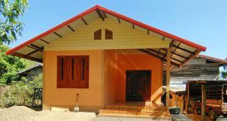 รีวิว บ้านชั้นเดียว สไตล์ชนบท พื้นที่ใช้สอย 73 ตร.ม. งบประมาณ 3 แสนกว่า ๆ