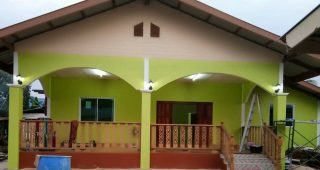 รีวิว บ้านชั้นเดียว แบบบ้านชนบท พื้นที่ใช้สอย 150 ตร.ม. งบประมาณ 490,000 บาท