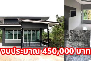 รีวิว บ้านโมเดิร์นชั้นเดียว พื้นที่ใช้สอย ประมาณ 50 ตร.ม. งบประมาณ 450,000 บาท