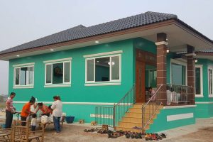 รีวิว บ้านเดี่ยวชั้นเดียว แนวร่วมสมัย พื้นที่ใช้สอย 134 ตร.ม. งบประมาณ 1.4 ล้านบาท