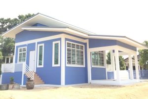 รีวิว บ้านโมเดิร์นชั้นเดียว หลังคาปีกนก พื้นที่ใช้สอย 85 ตร.ม. งบประมาณ 750,000 บาท