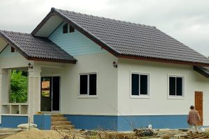 รีวิว บ้านชั้นเดียว หลังคาจั่ว พื้นที่ใช้สอย 70 ตร.ม. งบประมาณ 4 แสนกว่า ๆ
