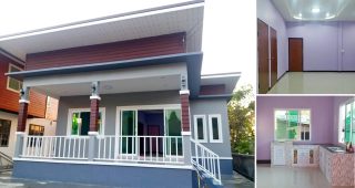 รีวิว บ้านชั้นเดียว สไตล์โมเดิร์นทรอปิคอล พื้นที่ใช้สอย 91 ตร.ม. งบประมาณ 680,000 บาท