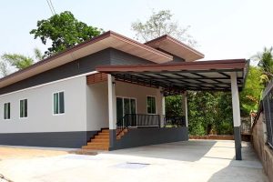 รีวิว บ้านเดี่ยวสไตล์โมเดิร์น หลังคาเพิงแหงน พื้นที่ใช้สอย 116 ตร.ม. งบประมาณ 1.1 ลบ.