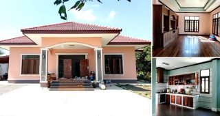 รีวิว บ้านเดี่ยวชั้นเดียว แนวร่วมสมัย พื้นที่ใช้สอย 144 ตร.ม. งบประมาณ 1.55 ล้านบาท