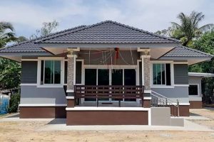รีวิว บ้านทรงปั้นหยา สไตล์คอนเทมโพรารี่ พื้นที่ใช้สอย 160 ตร.ม. งบประมาณ 1.6 ลบ.
