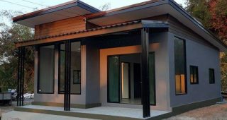 รีวิว บ้านชั้นเดียว โมเดิร์นทรอปิคอล พื้นที่ใช้สอย 56 ตร.ม. งบประมาณ 560,000 บาท