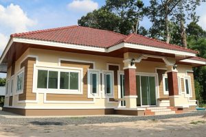 รีวิว บ้านเดี่ยวชั้นเดียว รูปแบบสมัยใหม่ พื้นที่ใช้สอย 130 ตร.ม. วัสดุเกรดเอ งบประมาณ 1.44 ล้านบาท
