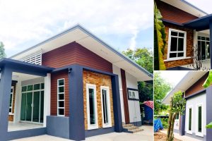 รีวิว บ้านชั้นเดียว แนวโมเดิร์นทรอปิคอล โดดเด่นด้วยหินกาบ งบประมาณ 850,000