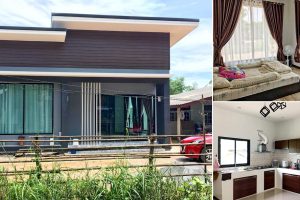 รีวิว บ้านชั้นเดียวสไตล์โมเดิร์น พื้นที่ใช้สอย 110 ตร.ม. งบประมาณ 650,000 บาท