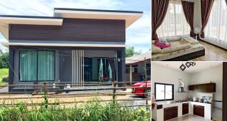 รีวิว บ้านชั้นเดียวสไตล์โมเดิร์น พื้นที่ใช้สอย 110 ตร.ม. งบประมาณ 650,000 บาท