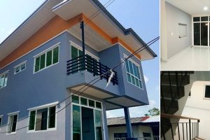 รีวิว บ้านสองชั้น สไตล์โมเดิร์น 2 ห้องนอน 2 ห้องน้ำ งบประมาณ 750,000 บาท