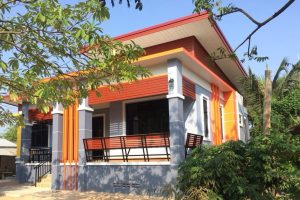 รีวิว บ้านโมเดิร์นชั้นเดียวยกพื้น พื้นที่ใช้สอย 125 ตร.ม. งบประมาณ 1.3 ล้านบาท