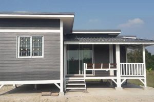 แบบบ้านรีสอร์ทยกพื้น พื้นที่ใช้สอย ประมาณ 40 ตร.ม. งบประมาณ 289,000 บาท