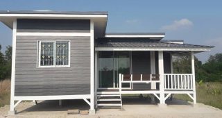 แบบบ้านรีสอร์ทยกพื้น พื้นที่ใช้สอย ประมาณ 40 ตร.ม. งบประมาณ 289,000 บาท