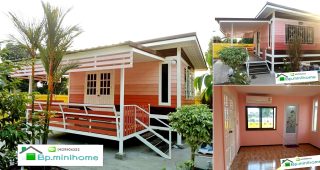 แบบบ้านโมเดิร์นรีสอร์ท ยกพื้นสูง พร้อมระเบียงพักผ่อน งบประมาณ 198,000 บาท