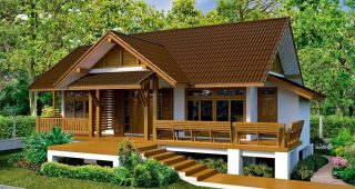 แบบบ้านวรันธร ดีไซน์ปลอดโปร่งแต่งไม้ให้ลุคสไตล์รีสอร์ท