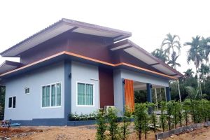 รีวิว บ้านเดี่ยวโมเดิร์นชั้นเดียว หลังคาปีกนก พื้นที่ใช้สอย 110 ตร.ม. งบประมาณ 7 แสนกว่า ๆ