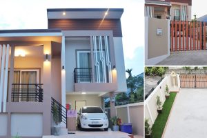 บ้านโมเดิร์นชั้นครึ่ง พื้นที่ใช้สอย 110 ตร.ม. 3 ห้องนอน 2 ห้องน้ำ 1 ที่จอดรถ งบประมาณ 1.1 ล้านบาท
