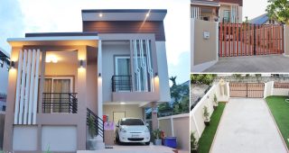บ้านโมเดิร์นชั้นครึ่ง พื้นที่ใช้สอย 110 ตร.ม. 3 ห้องนอน 2 ห้องน้ำ 1 ที่จอดรถ งบประมาณ 1.1 ล้านบาท