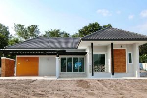 บ้านเดี่ยวชั้นเดียว สไตล์คอนเทมโพรารี่ ฟังก์ชั่นครบ ดีไซน์สวย เรียบง่าย น่าอยู่