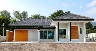 บ้านเดี่ยวชั้นเดียว สไตล์คอนเทมโพรารี่ ฟังก์ชั่นครบ ดีไซน์สวย เรียบง่าย น่าอยู่