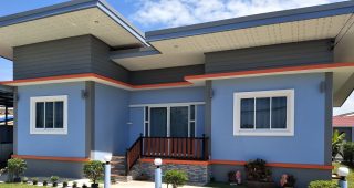 บ้านเดี่ยวชั้นเดียวยกพื้น แนวโมเดิร์น 4 ห้องนอน 2 ห้องน้ำ งบประมาณ 1 ล้านบาท