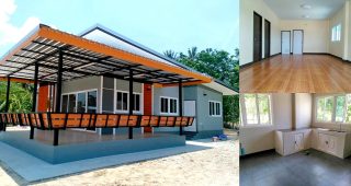 รีวิว บ้านชั้นเดียว สไตล์โมเดิร์นทรอปิคอล พื้นที่ใช้สอย 101 ตร.ม. เน้นห้องโถงกว้าง ๆ งบประมาณ 9 แสนบาท