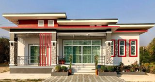 รีวิว บ้านเดี่ยวชั้นเดียว สไตล์โมเดิร์น โทนสีสดใส ฟังก์ชั่นครบครัน งบประมาณ 9 แสนบาท