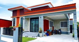 บ้านชั้นเดียว สไตล์โมเดิร์นผสมแนวลอฟท์ พื้นที่ใช้สอย 115 ตร.ม. 3 ห้องนอน 1 ที่จอดรถ งบประมาณ 1.25 ล้านบาท*