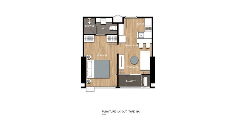 BA 1 bedroom 34.45 sq.m