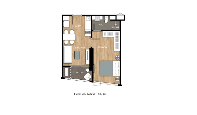 CA 1 bedroom 39.46 sq.m