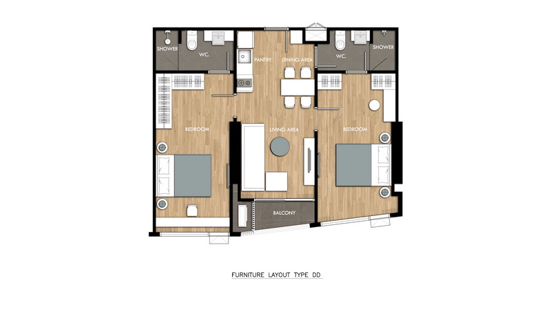 DD 2 bedroom 63.52 sq.m