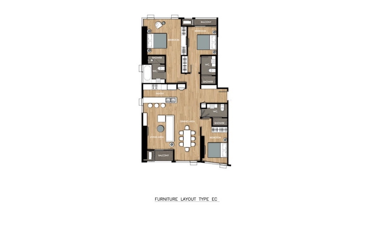 EC penthouses 119.05 sq.m