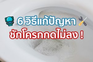 6 วิธีแก้ปัญหา ชักโครกกดไม่ลง !
